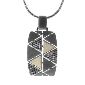 Men's Ruthenium Necklace In 14k Gold With Diamonds