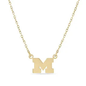 Michigan Block M Necklace