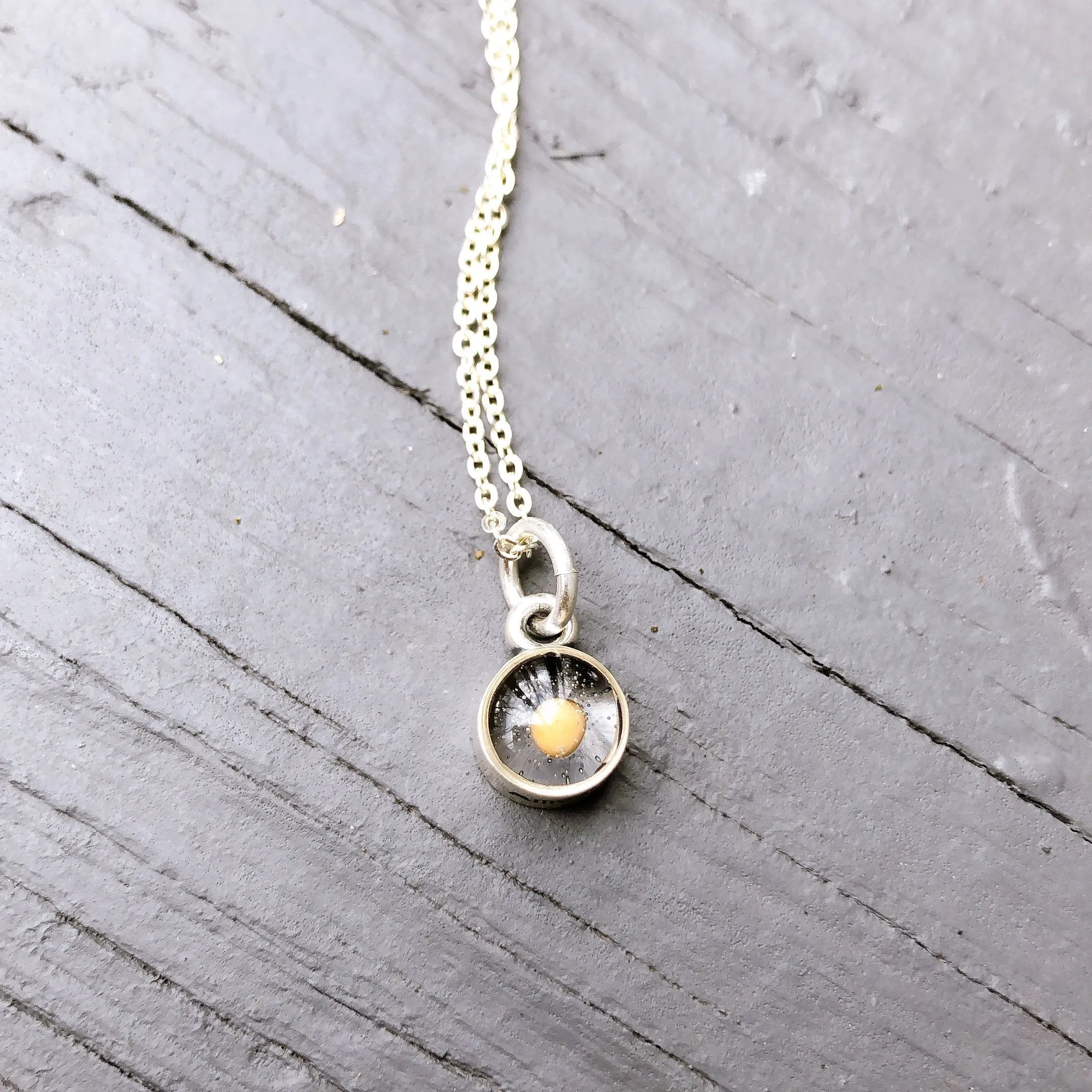 Mustard Seed Necklace Round Silver Small - Silver