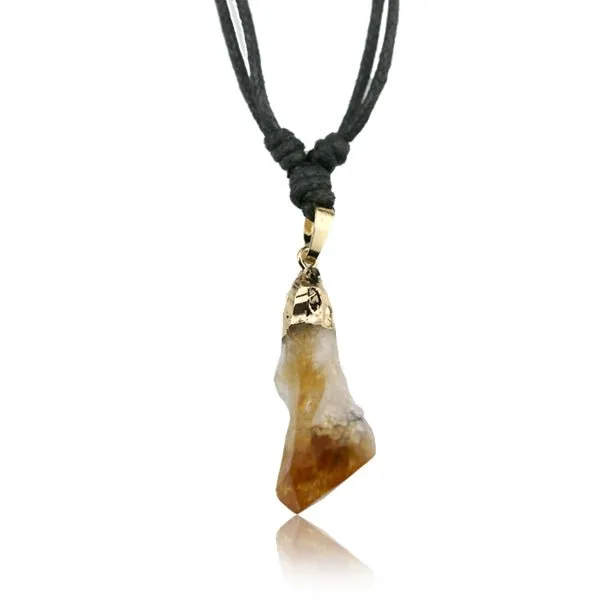 Natural Citrine Point Adjustable Necklace