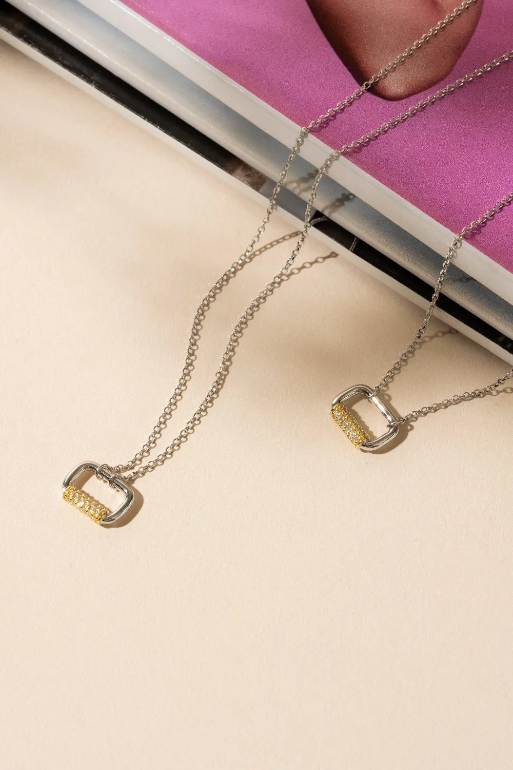 Oblong Pave Necklace