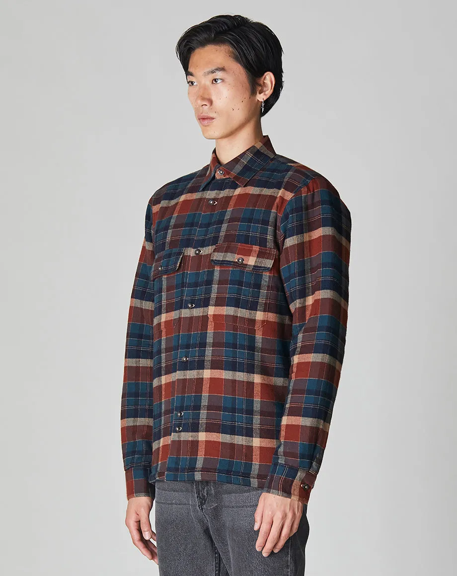 OMAHA PADDED CHECK UNISEX OVERSHIRT | NAVY