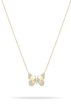 Pave Diamond Butterfly Necklace