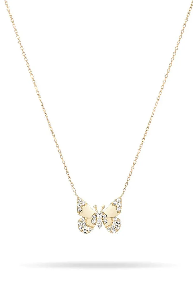 Pave Diamond Butterfly Necklace