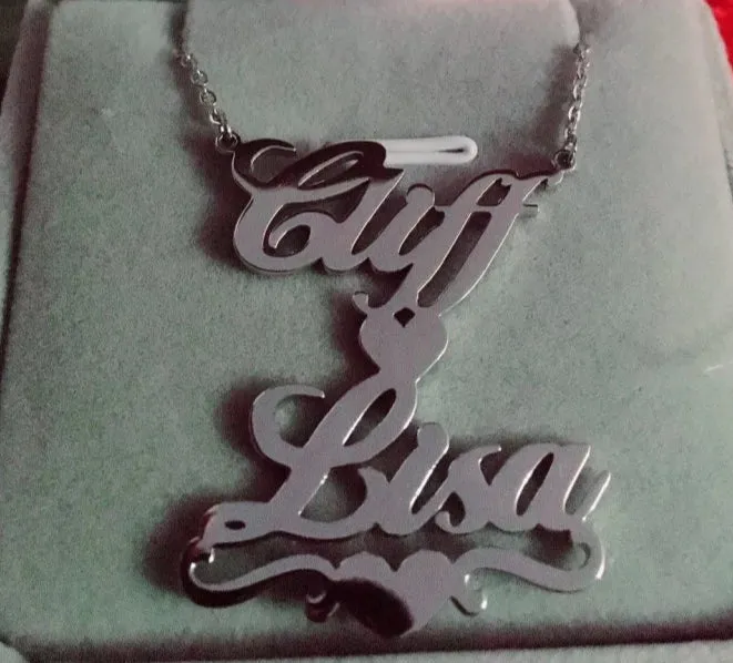 Personalized Couple Name Necklaces With Heart-Anniversary Gifts For Couples