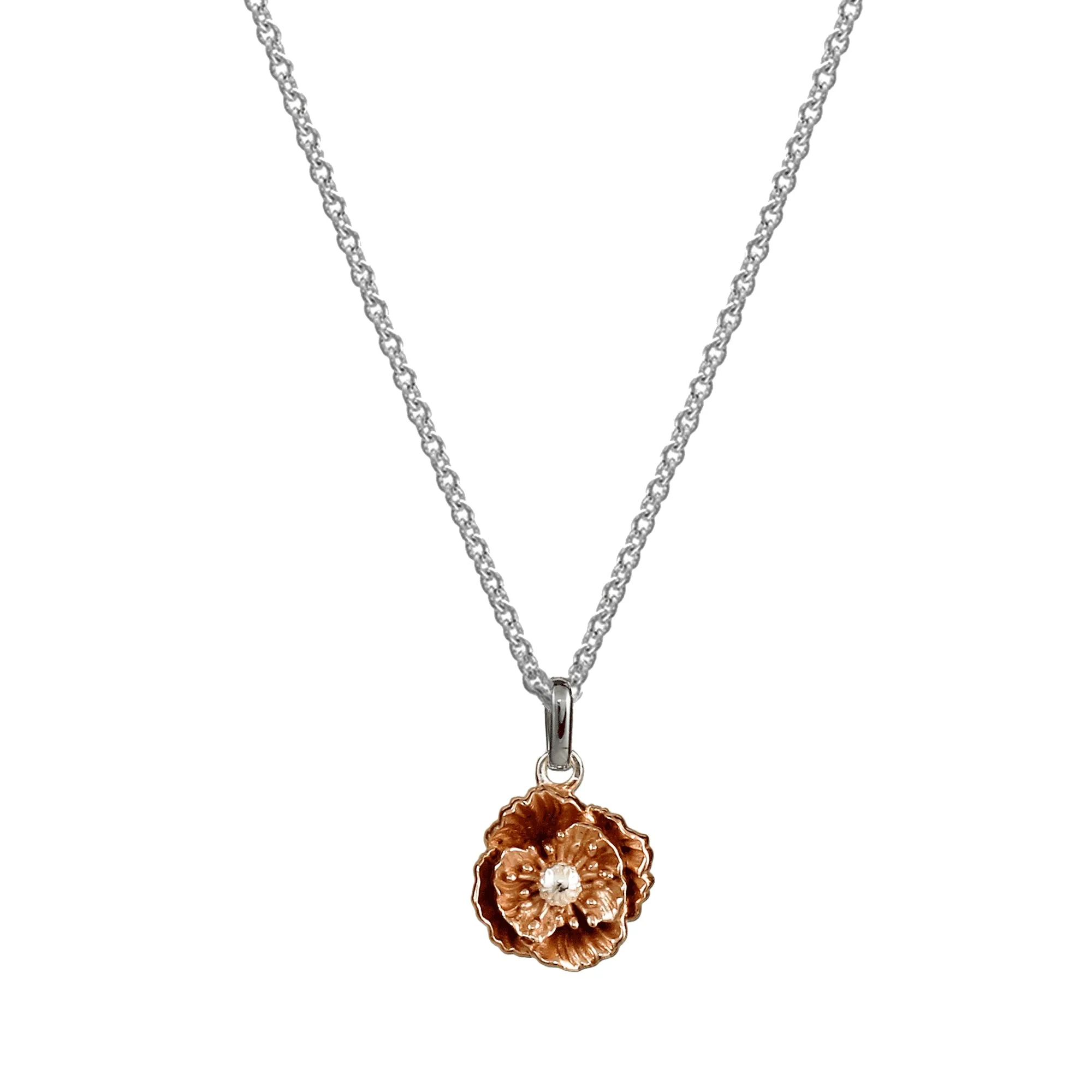 Poppy Silver & Rose Gold Vermeil Necklace