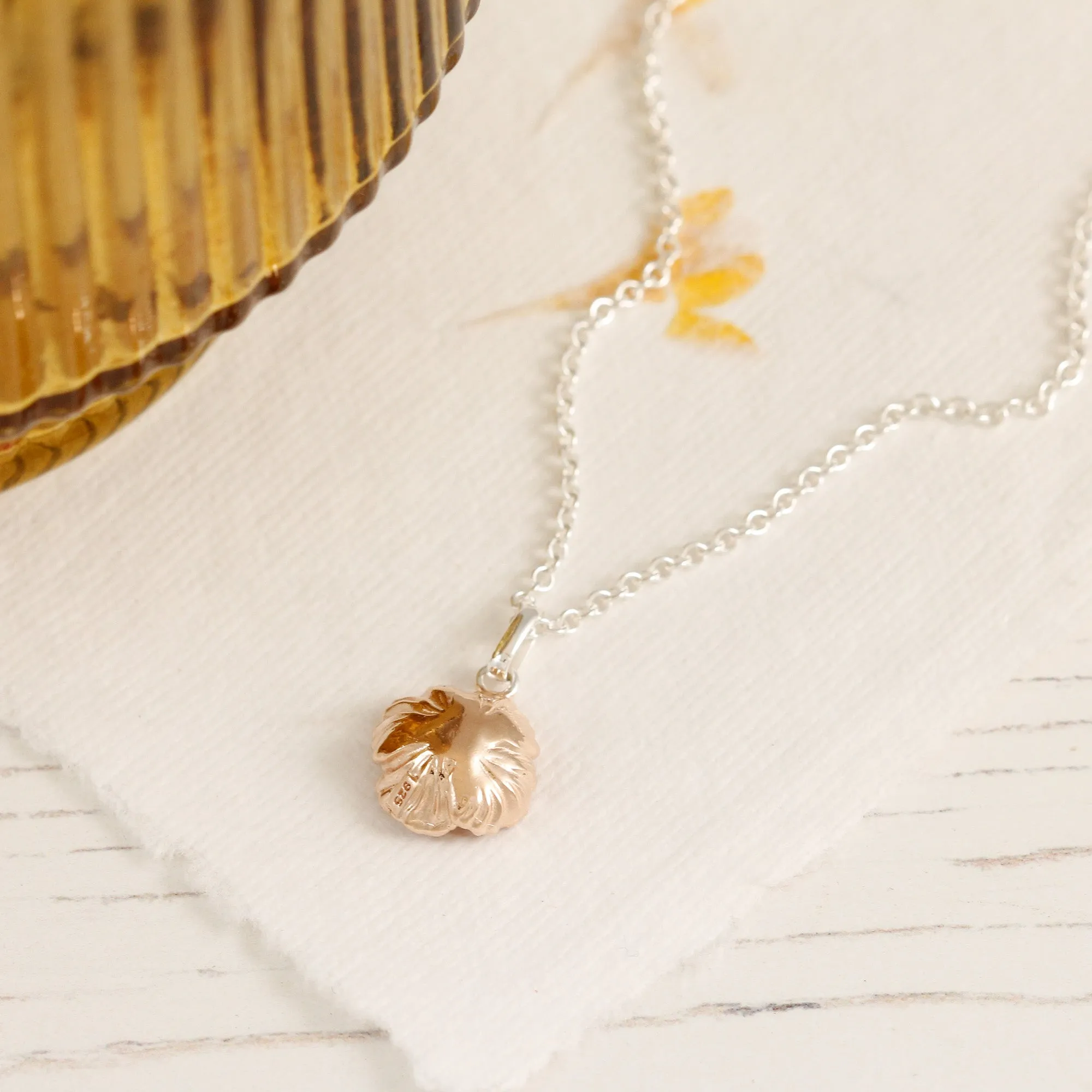 Poppy Silver & Rose Gold Vermeil Necklace