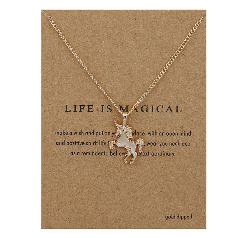 "Life Is Magical" Unicorn Statement Necklace