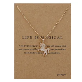 "Life Is Magical" Unicorn Statement Necklace