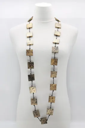 Recycled Wooden Squares Necklace