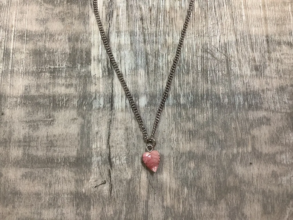 Rhodonite Leaf Necklace