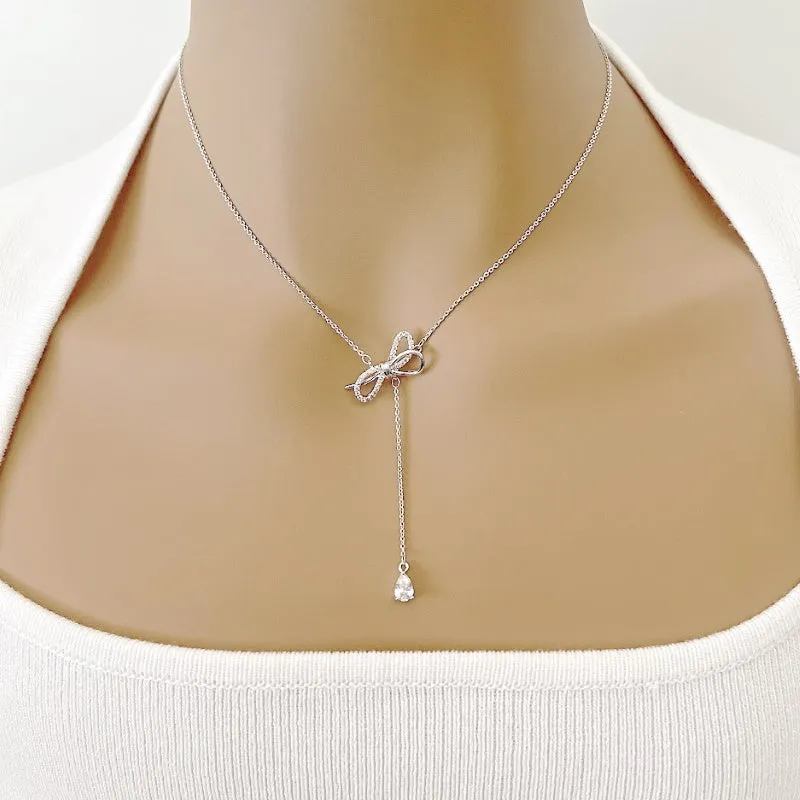 Ribbon Cubic Zirconia Necklace