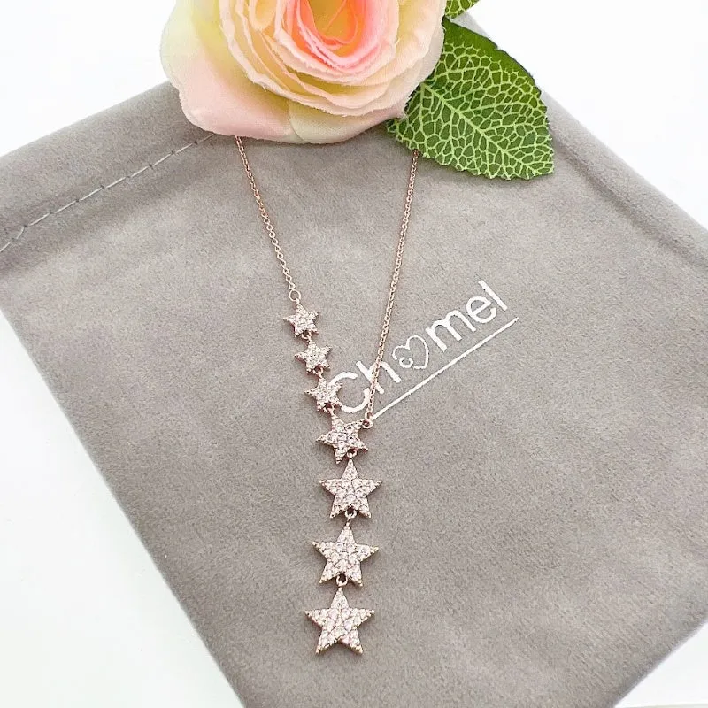 Rosegold  7 Stars Cubic Zirconia Necklace