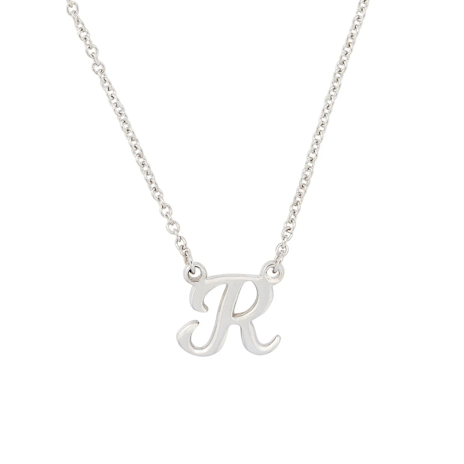 Script Initial Nameplate Necklace