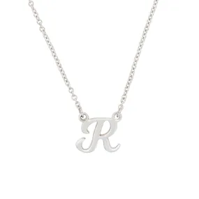 Script Initial Nameplate Necklace