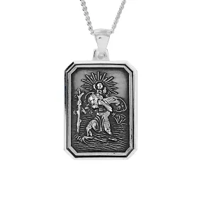 St Christopher Dog Tag Personalised Silver Necklace