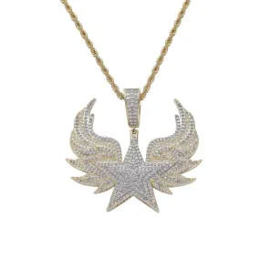 Sparkling Star Wings Pendant Necklace