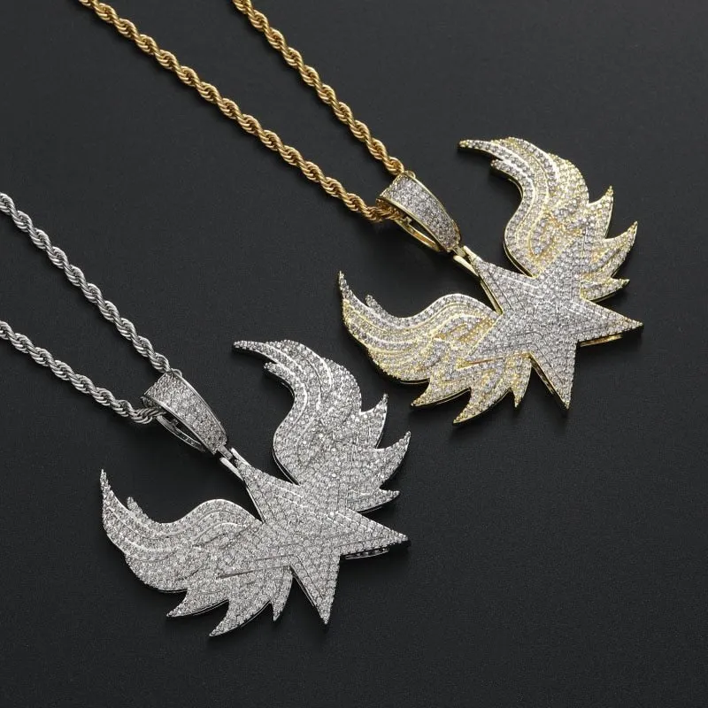 Sparkling Star Wings Pendant Necklace