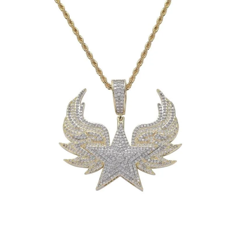 Sparkling Star Wings Pendant Necklace