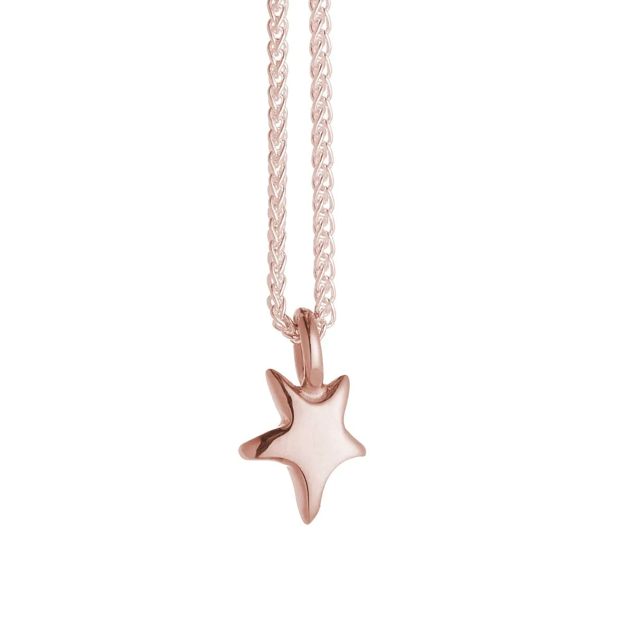 Stardust Solid Rose Gold Necklace