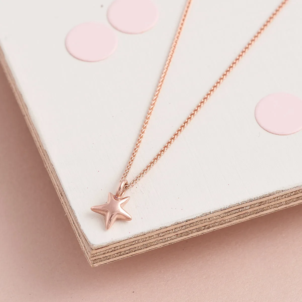 Stardust Solid Rose Gold Necklace