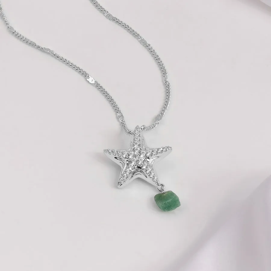 Starfish Aventurine Silver Necklace