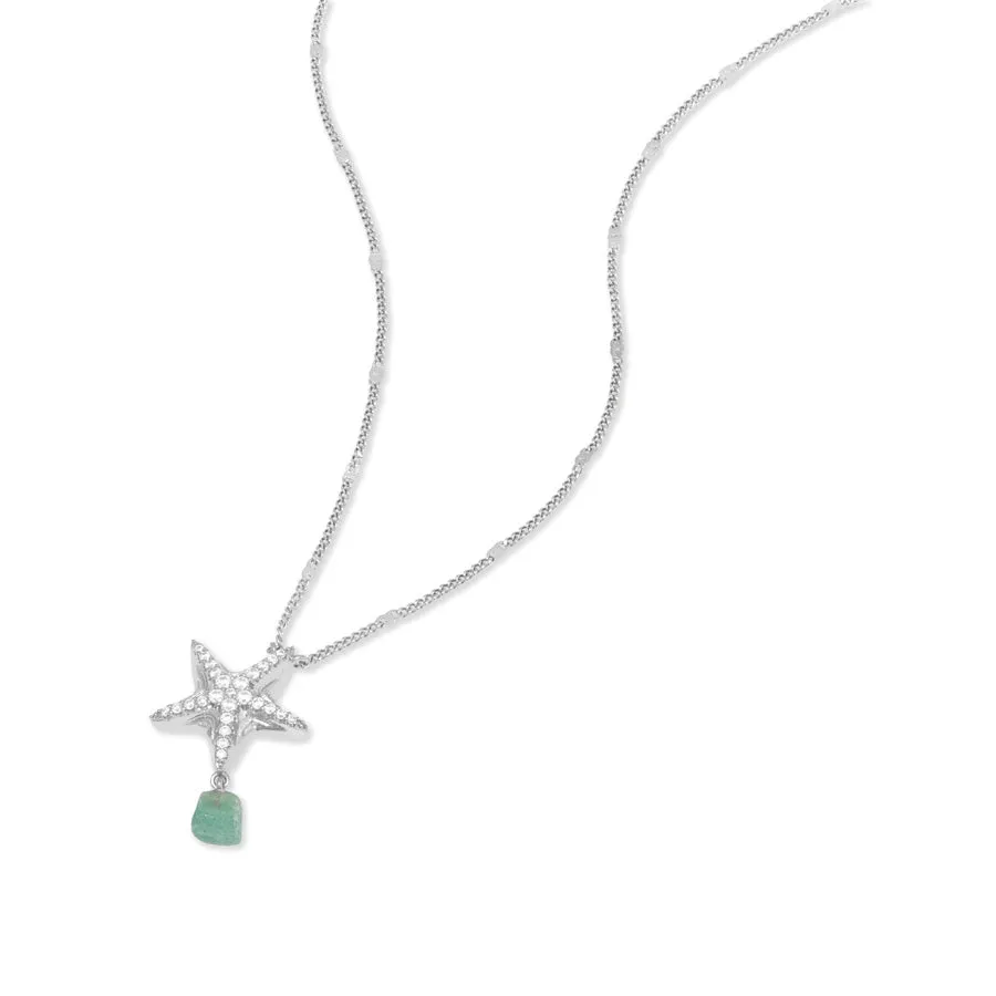 Starfish Aventurine Silver Necklace