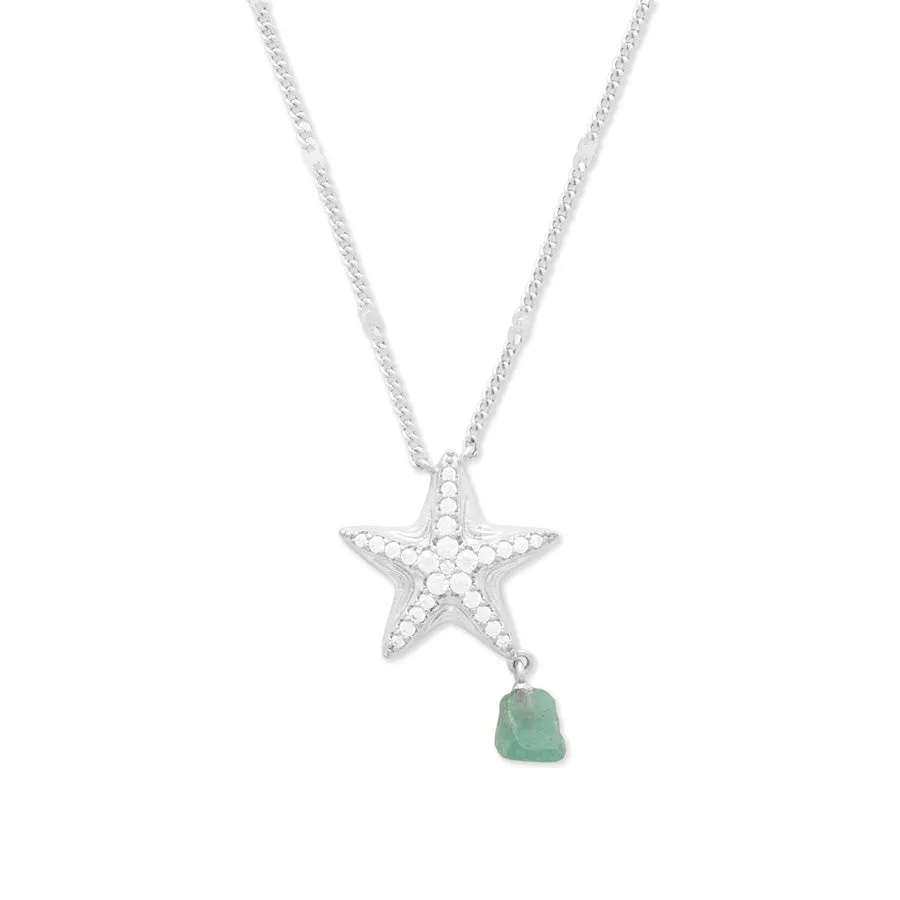 Starfish Aventurine Silver Necklace