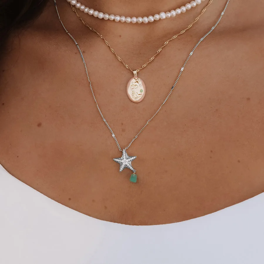 Starfish Aventurine Silver Necklace