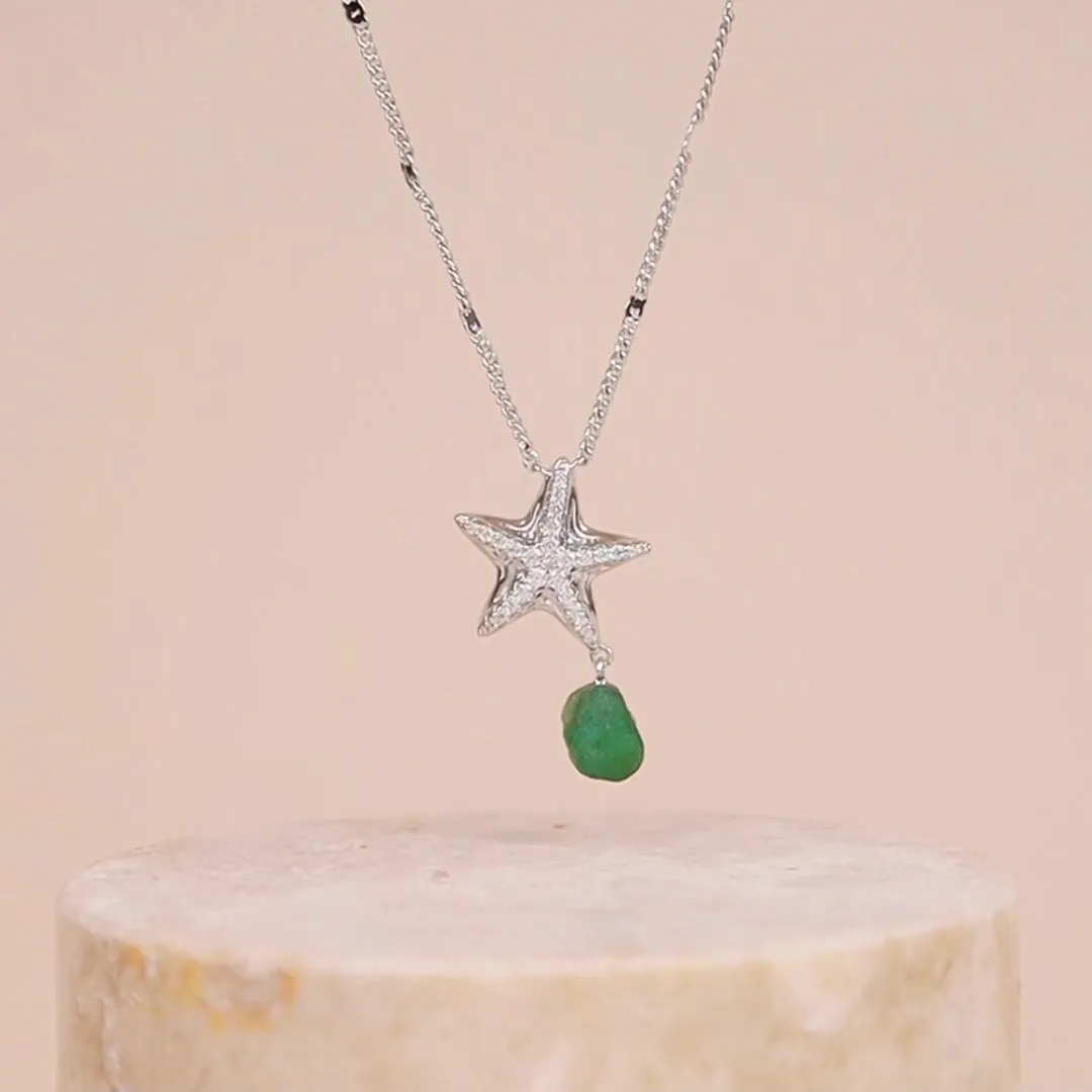 Starfish Aventurine Silver Necklace