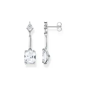 STERLING SILVER HERITAGE SPARKLING CZ DROP EARRINGS