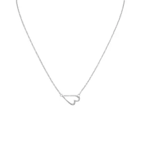 Sterling Silver Sideways Heart Necklace for Women