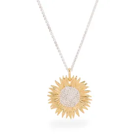 Sunflower Large Gold Vermeil Silver Necklace