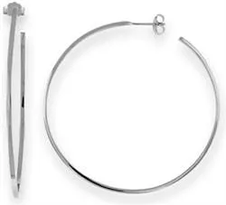 Supreme Silver Hoop Earring 50mm - EKP003