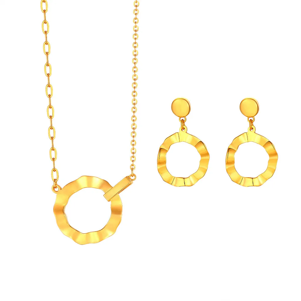 TAKA Jewellery 999 Pure Gold 5G Matching Set - Necklace and Earrings