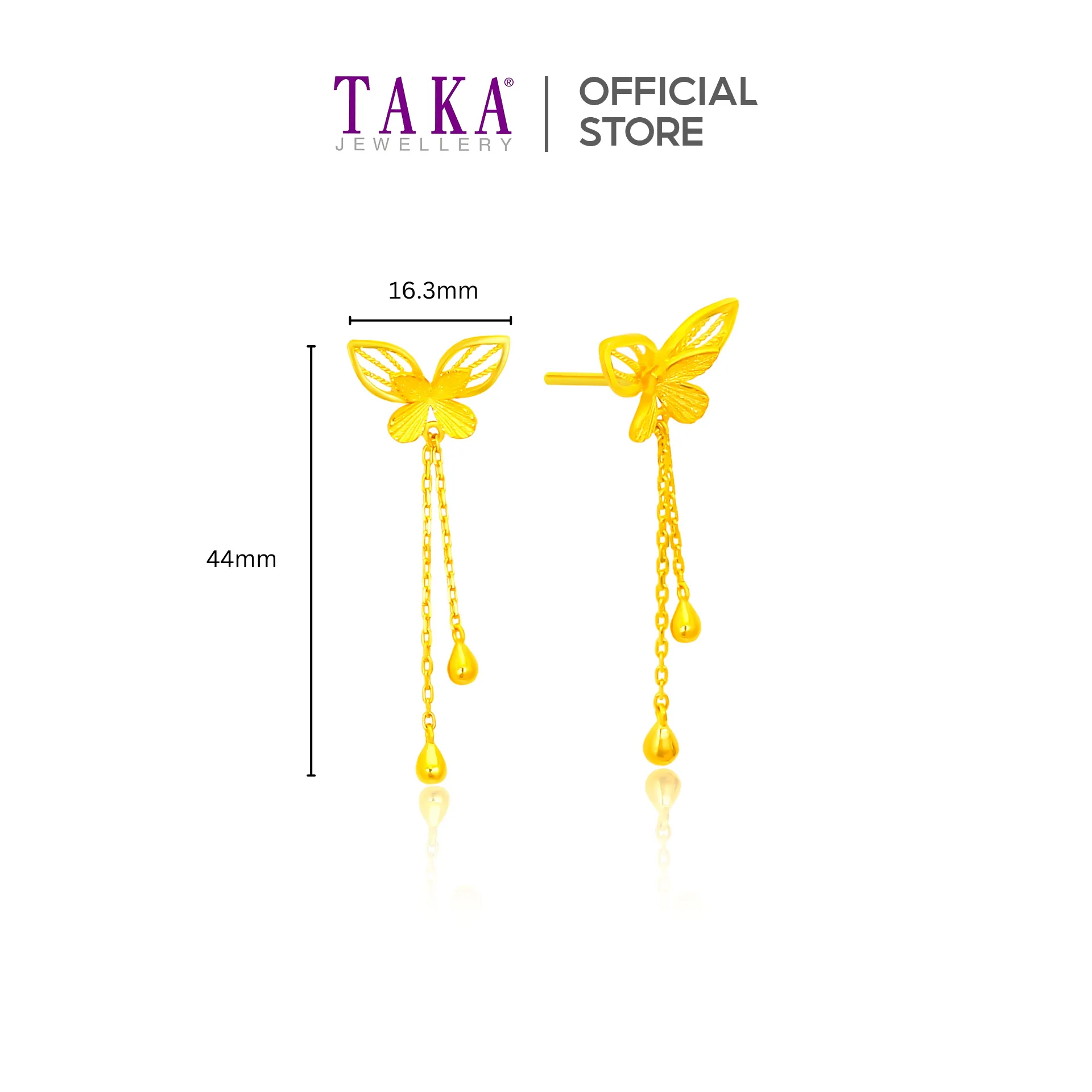 TAKA Jewellery 999 Pure Gold Matching Set - Necklace, Ring and Earrings