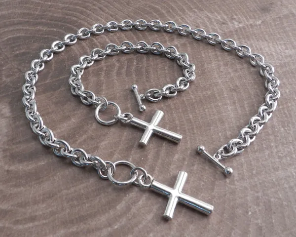 Teardrop Toggle Bracelet with Bar Cross