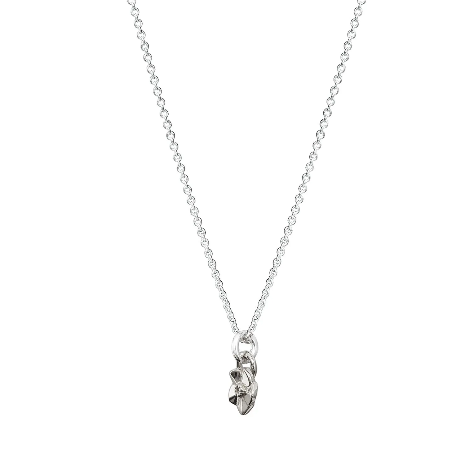 Tiny Forget-Me-Not Silver Necklace