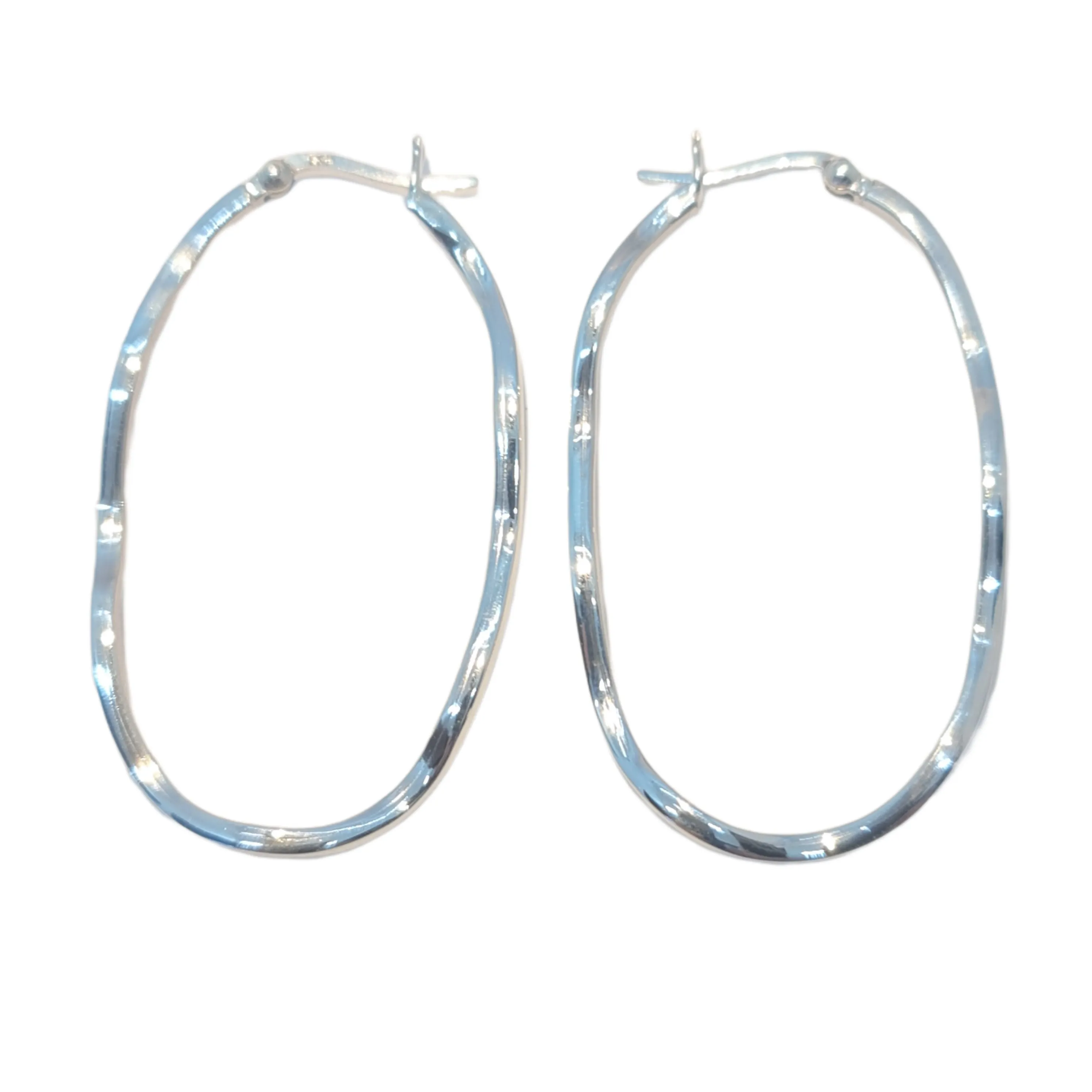 Wavey Hoop earrings large Oval