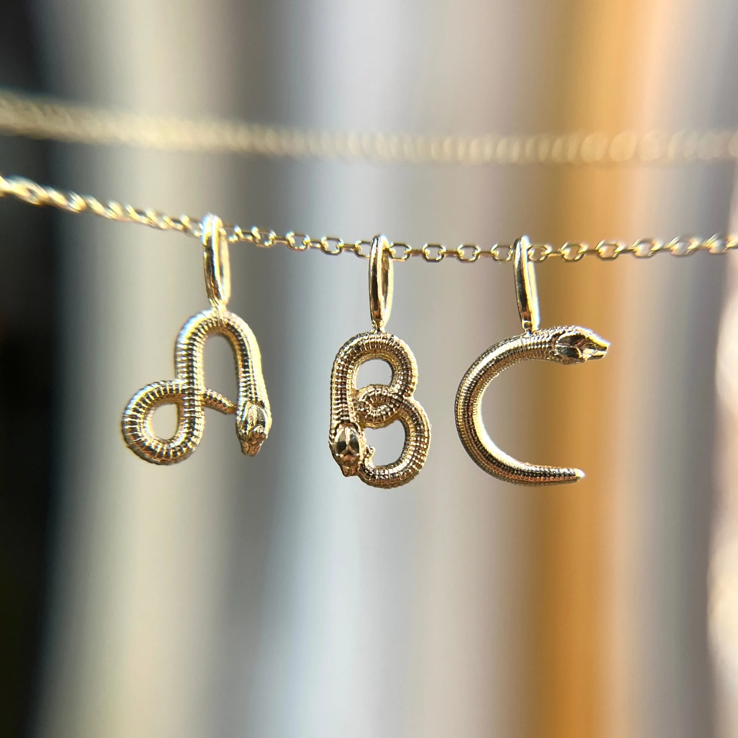 Yellow Gold Nagini Letter Charm