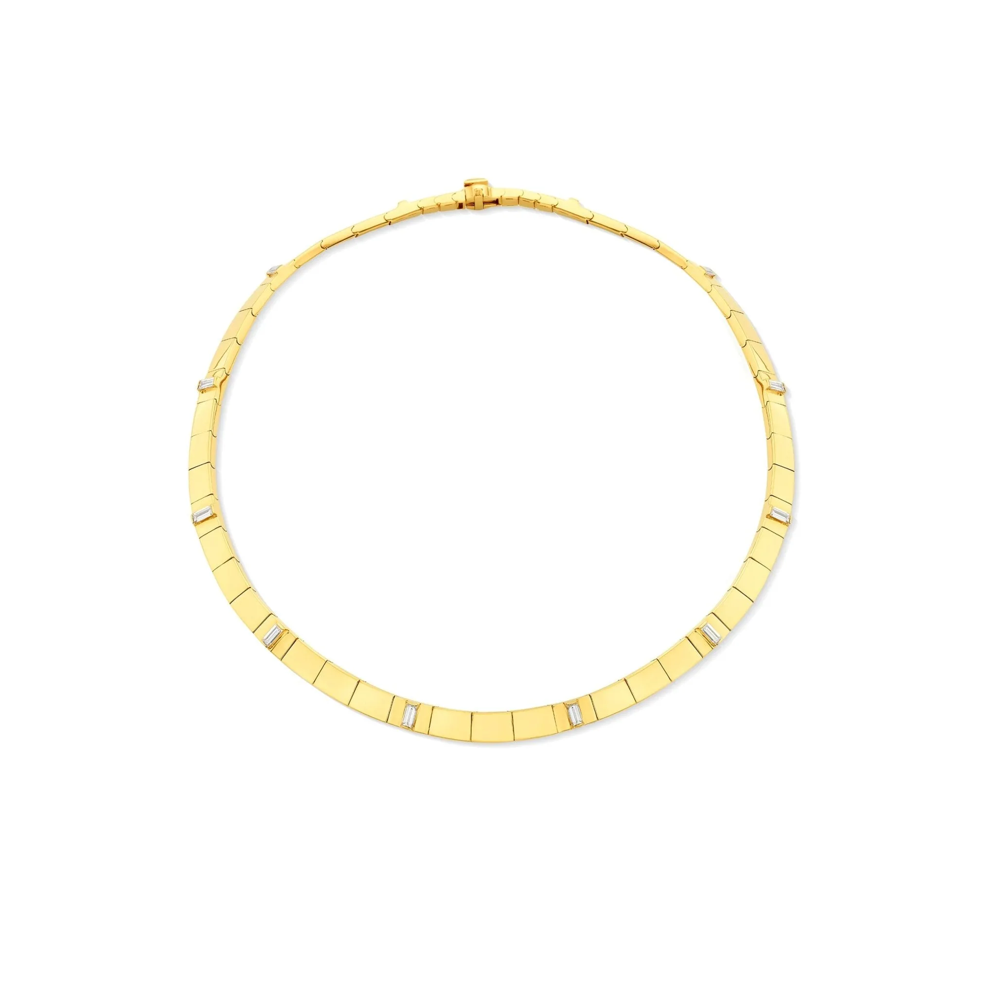 Yellow Gold Sole Necklace with White Diamonds